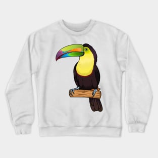 Keel-billed toucan bird cartoon illustration Crewneck Sweatshirt
